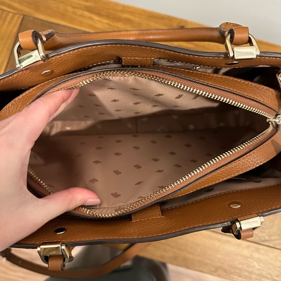 Kate Spade Leila medium brown 3 triple compartment satchel - Picture 9 of 10